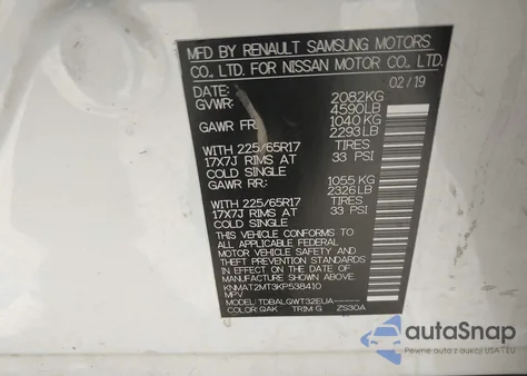 2019 Nissan Rogue Sv из США, поврежденный, VIN KNMAT2MT3KP538410